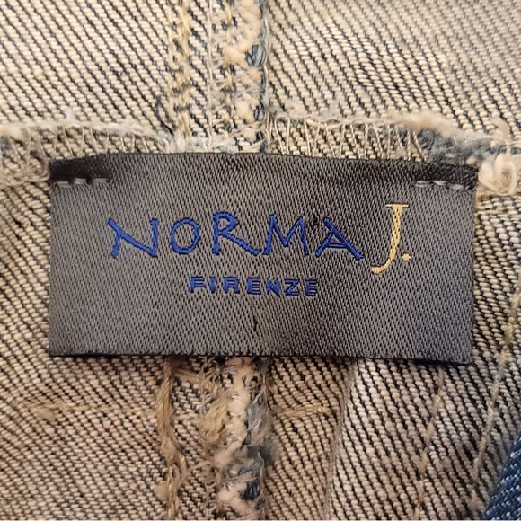 Vintage boho  denim embroidered denim jacket from Florence Italy size L - Picture 3 of 5